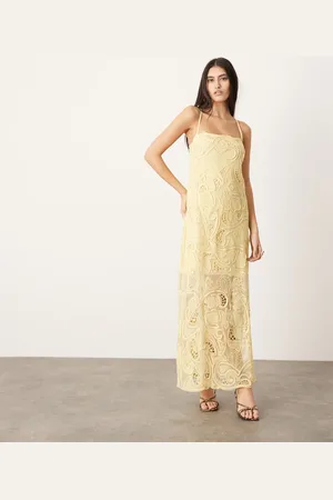 ASOS Cami-midikjole med søjlesnit og udskåret broderie anglaise-mønster