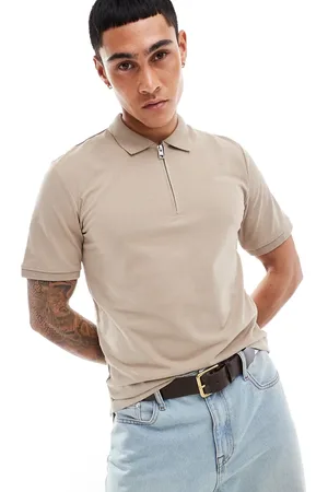 JACK & JONES Beige poloskjorte med lynlås-Neutral