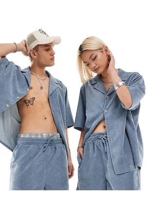 Reclaimed Unisex - shorts i jernbanefløjl - Del af sæt