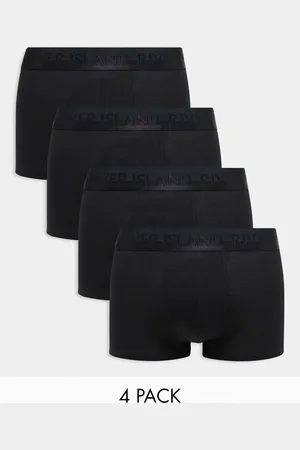 River Island Pakke med 4 par sorte boksershorts med stretch i bomuld