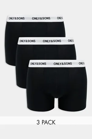 Only & Sons Pakke med 3 par boksershorts i sort og hvid med taljebånd med logo