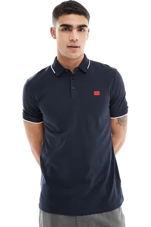 HUGO BOSS Deresino - Marineblå poloskjorte med kontrasterende kanter