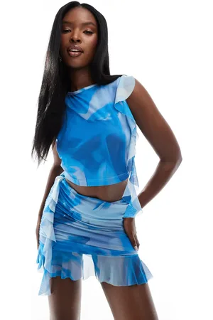 Missyempire Missy Empire - Multifarvet croptop i mesh - Del af sæt