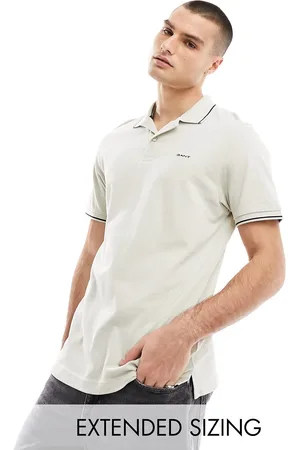 GANT Pique-polo med logo og kantbånd-Neutral