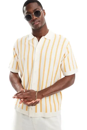 JACK & JONES Strikket, oversized skjorte med orange striber