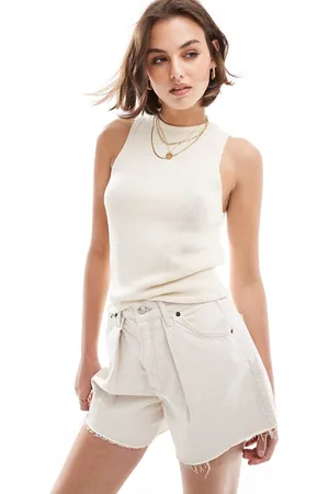 MANGO Cropped top uden ærmer i strik