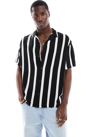 JACK & JONES Skjorte med reverskrave og lodrette striber