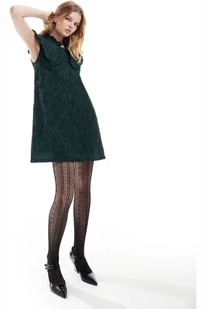 Ghospell Minikjole med oversized krave i jacquard