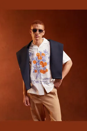 ASOS Afslappet skjorte med reverskrave og frugtprint forskellige steder