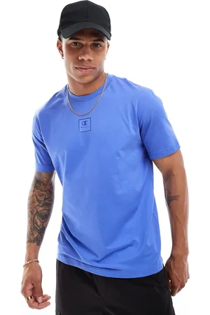 Champion Blå T-shirt med centralt, tonet logo