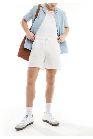 COLLUSION Og korte strandshorts i hør-Hvid