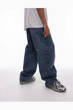 Topman Baggy jeans i mørkeblå vintagevask