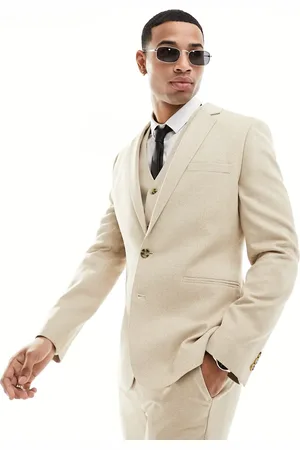 ASOS Wedding - Skinny habitjakke i grå-Neutral