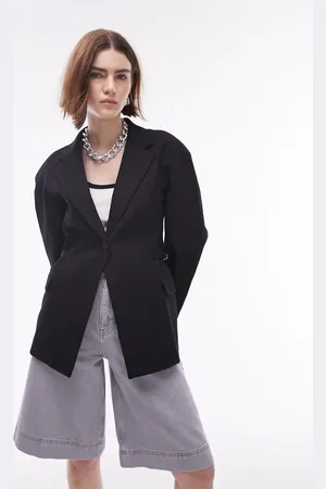 Topshop Blazer i twill med spænde i siden