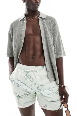 Hollister 5-tommer-badeshorts med tropisk kortprint i