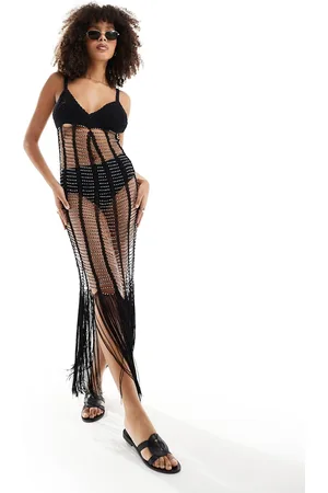 Miss Selfridge Premium - Hæklet strand-midikjole i