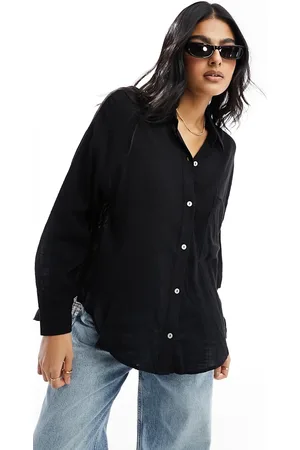 Pull&Bear Langærmet og skjorte i hørlook