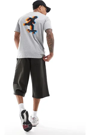 Paul Smith Grå T-shirt med skateboard-print fortil og bagpå