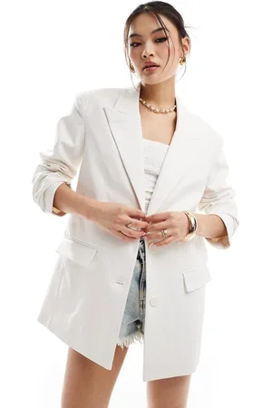 NA-KD Oversized blazer i -Hvid