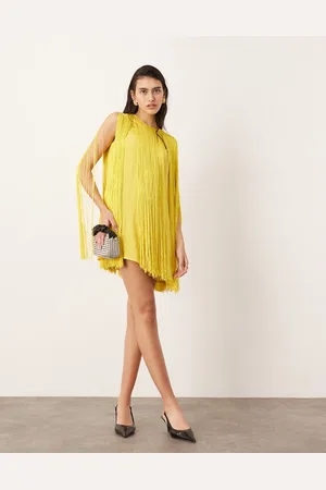 ASOS Ultimate - Trapez-formet minikjole med frynser i -Sort