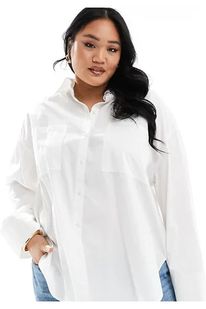 COLLUSION Plus - Oversized skjorte i poplin