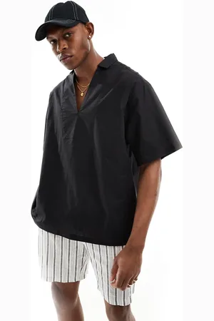 ASOS Oversized overhead-skjorte med korte ærmer i hørblanding