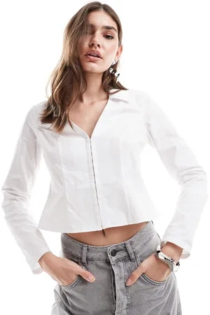 Miss Selfridge Tætsiddende skjorte i poplin