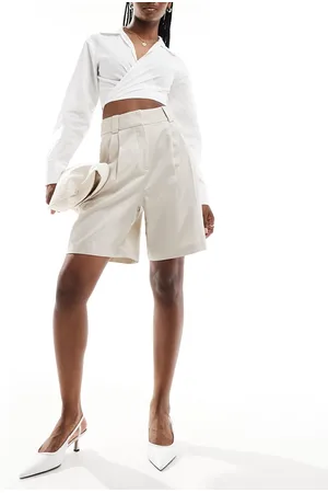 & OTHER STORIES Longline-shorts i hørblanding med plisseringer foran-Neutral