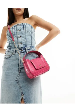 DKNY Arden - håndtaske med crossbody-rem, hank øverst og krokodillelook
