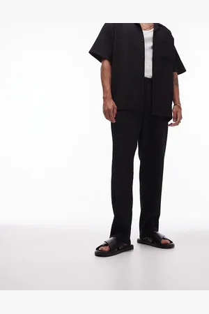 Topman Tapered, plisserede og sorte bukser