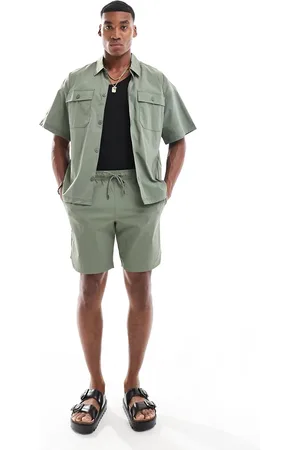 JACK & JONES Kakigrønne shorts i nylon - Del af sæt