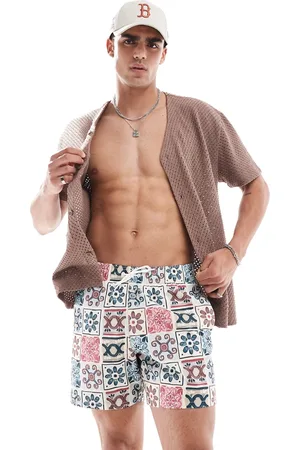 Hollister 5-tommer-badeshorts med teglprint i