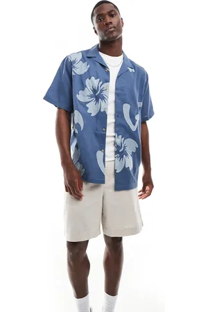ASOS Afslappet skjorte med reverskrave og hawaiianske blomsterbroderier