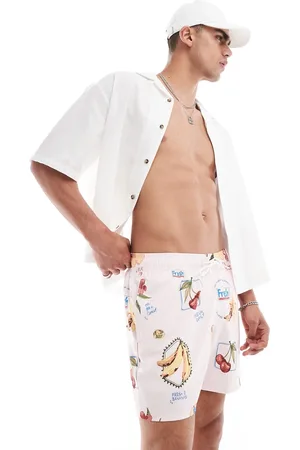 Hollister 5-tommer badeshorts med tropisk frugtprint i lyserød