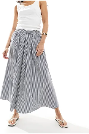 ASOS Voluminøs nederdel med A-form og striber-Multifarvet