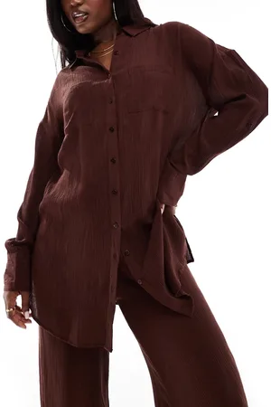 South Beach Oversized strandskjorte i