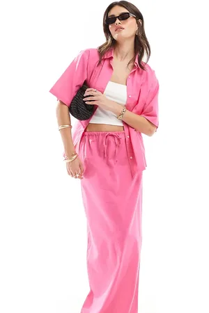 Esmée Esmee - Pink maxi-strandnederdel i hør - Del af sæt