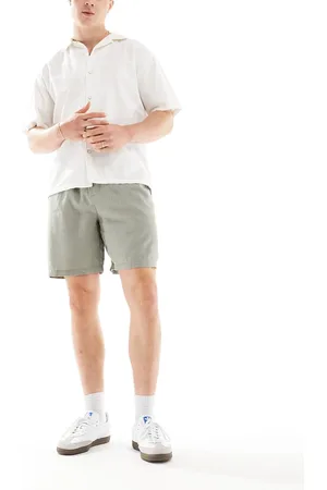New Look Kakigrønne pull-on-shorts i hørblanding