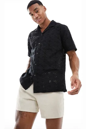 Cotton On Cotton On - og afslappet skjorte i broderie anglaise med revers