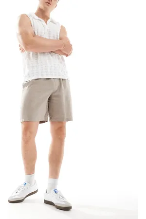 New Look Brune pull-on-shorts i hørblanding
