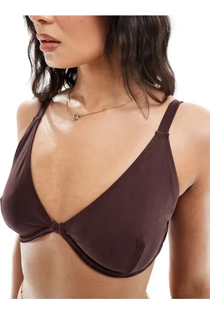 Cotton On Cotton On - Brun balconette-bikinitop med glimmer