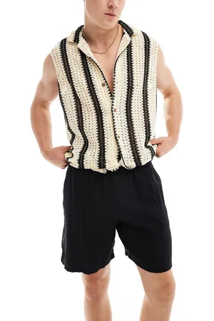 New Look Sorte pull-on-shorts i hørblanding