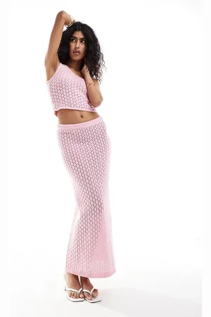 The Frolic Kristen - Maxi-strandnederdel i pastelpink - Del af sæt