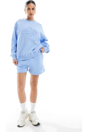 The Couture Club Lyseblå shorts med tryk - Del af sæt