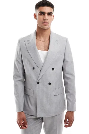 River Island Grå habitjakke i crepe med striber