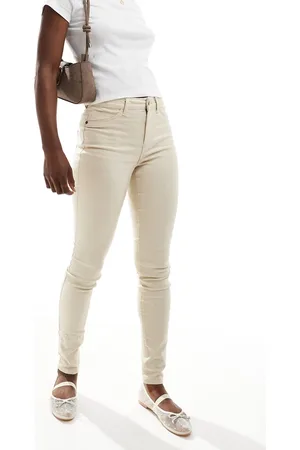 Noisy May Callie - Højtaljede skinny-jeans i beige-Neutral