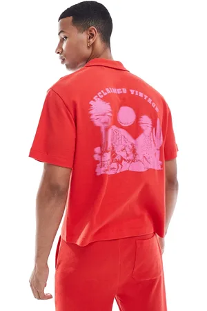 Reclaimed Skjorte i jersey med rodeo-print på ryggen