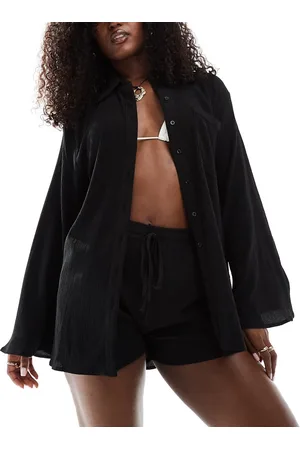 In The Style X Perrie Sian - Oversized strandskjorte i med tekstur - Del af sæt - Kun hos ASOS