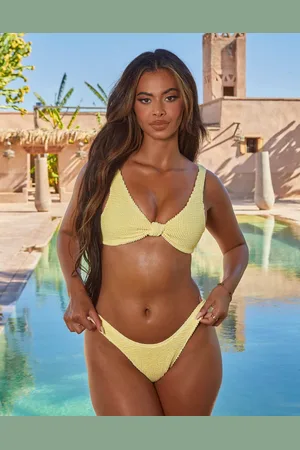 Moda Minx X Sophie Piper - Citrongul bikinitop med knude og rynker