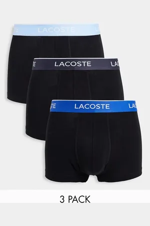 Lacoste Pakke med 3 par sorte boksershorts med kontrastfarvet taljebånd